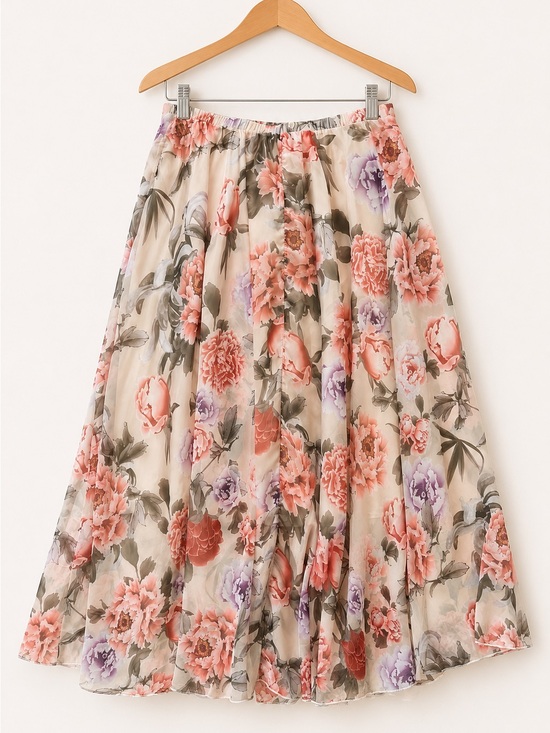 Chicwish Dresses & Skirts - NWT Chicwish Splendid Peony Chiffon Maxi Skirt Floral XS S